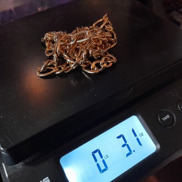 Vintage Figaro Link Chain Necklace, Gold Tone, 30 Inches - Picture 8 of 8